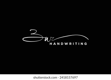 ZW initials Handwriting signature logo. ZW Hand drawn Calligraphy lettering Vector. ZW letter real estate, beauty, photography letter logo design.