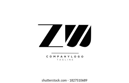 ZW initials monogram letter text logo design