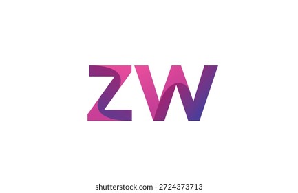 ZW Letter Gradient Monogram Logo for Modern Business Branding
