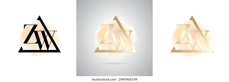 ZW Letter Initial Brand Logo Design	
