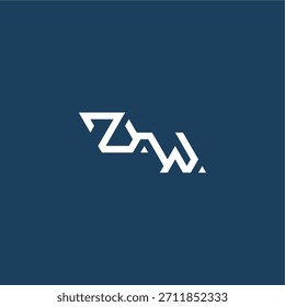 Logotipo moderno del monograma del estilo del techno minimalista del diseño inicial del concepto del esport de la letra de ZW