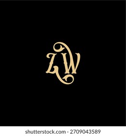 ZW letter initial royal concept Barock style design monogram modern logo