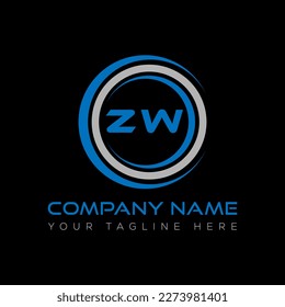 ZW letter logo creative design. ZW unique design.
