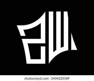 ZW letter logo design vector art