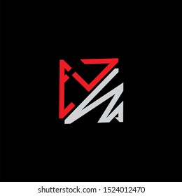 ZW Letter monogram with abstrac concept style design