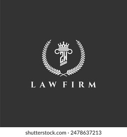 ZW letter monogram logo for lawfirm with pillar  crown image design