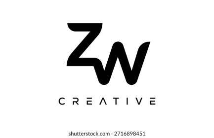 ZW Letter Monogram Logo for Modern Creative Brand Identity