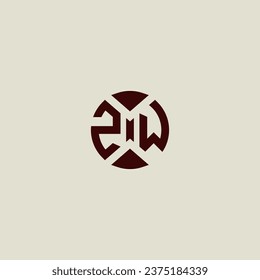 ZW line geometric initial logo in high quality professional design that will print well across any print media