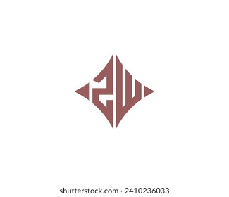 ZW-Logo-Design, Vektorgrafik-Vorlage