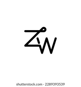 Logotipo ZW, Monograma ZW, Logotipo ZW Inicial, Logotipo de letra ZW