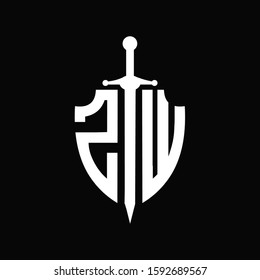 ZW logo with shield shape and sword