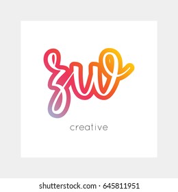 ZW logo, vector. Useful as branding, app icon, alphabet combination, clip-art.