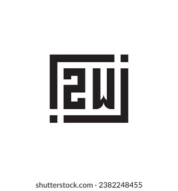 ZW minimalist geometric symbol logo in high quality professional design that will print well across any print media