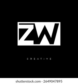 ZW Negative Space Monogram – Minimalist Black and White Letter mark Logo for Creative Branding, Fashion Identity and Modern Design Concepts
