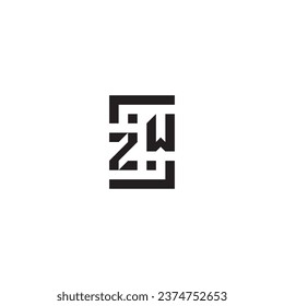 ZW square concept retro logo in high quality professional design that will print well across any print media
