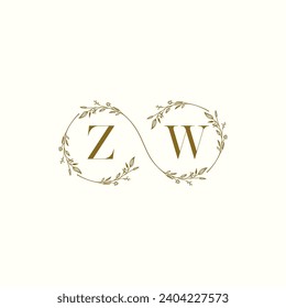 ZW wedding infinity in elegant monogram with high quality professional design that will print well