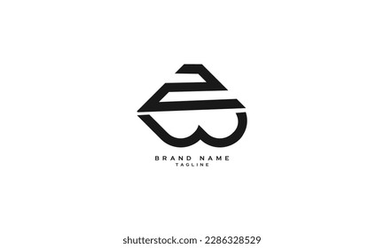 ZW, WZ, Abstract initial monogram letter alphabet logo design