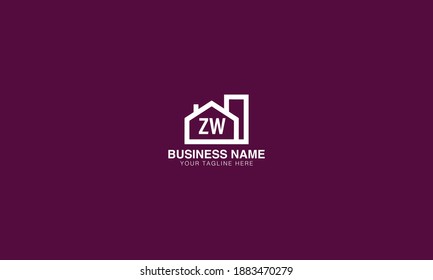 zw z w initial  based abstract modern minimal creative logo, vector template image. luxury logotype logo, real estate homie logo.