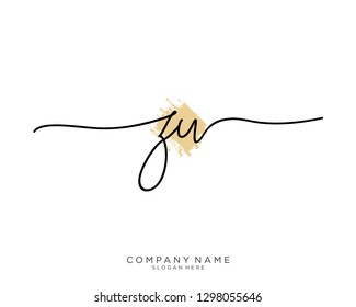 ZW Z W Initial handwriting logo template