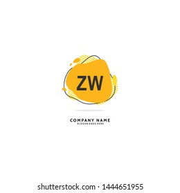 ZW Z W Initial logo Beauty template vector