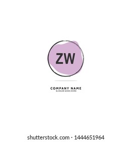 ZW Z W Initial logo Beauty template vector
