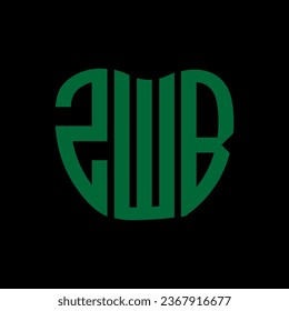 ZWB letter logo creative design. ZWB unique design.
