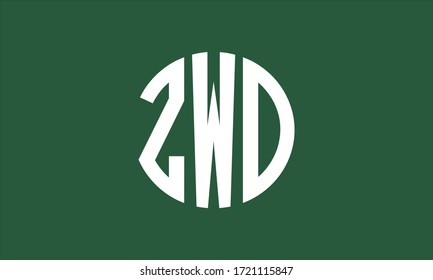 Plantilla de logotipo de marca de vectores de letra monograma abstracta de círculo ZWD