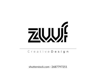 ZWF Creative Unique Modern Letter Logo Design. Elegant Monogram Logo Design with Decorative Elements and Typography