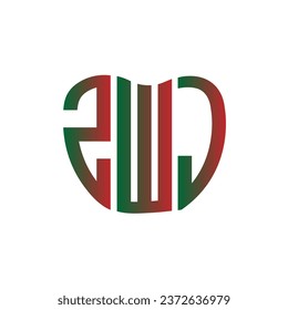 ZWJ Letter Logo kreatives Design. ZWJ einzigartiges Design.
