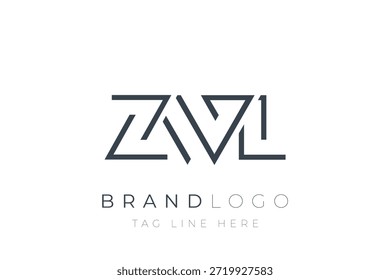 Diseño de logotipo de carta abstracta ZWL. Diseño moderno del logotipo del negocio con tipografía Abstractas y estilo contemporáneo