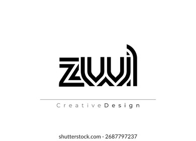 ZWL Criativo Único Moderno Carta Logo Design. Elegante Monograma Logo Design com elementos decorativos e tipografia