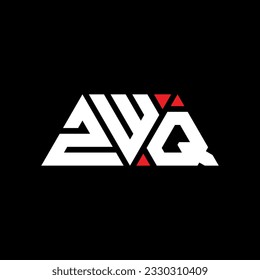 ZWQ triangle letter logo design with triangle shape. ZWQ triangle logo design monogram. ZWQ triangle vector logo template with red color. ZWQ triangular logo Simple, Elegant, and Luxurious design.