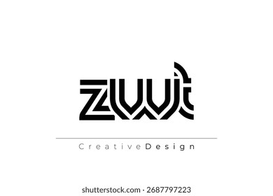 ZWT Criativo Único Moderno Carta Logo Design. Elegante Monograma Logo Design com elementos decorativos e tipografia