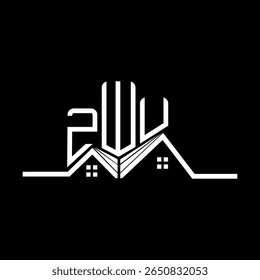 ZWU Real State logo design, ZWU simple and modern logo. ZWU luxurious alphabet design  