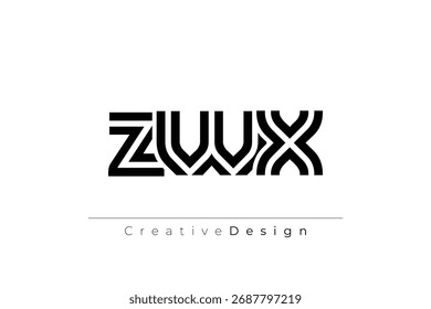 ZWX Creative Unique Modern Letter Logo Design. Elegant Monogram Logo Design with Decorative Elements and Typography