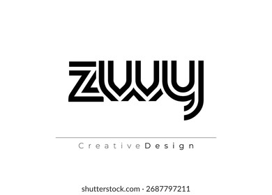 ZWY Creative Unique Modern Letter Logo Design. Elegant Monogram Logo Design with Decorative Elements and Typography