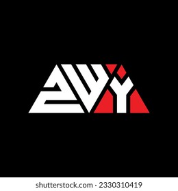 ZWY triangle letter logo design with triangle shape. ZWY triangle logo design monogram. ZWY triangle vector logo template with red color. ZWY triangular logo Simple, Elegant, and Luxurious design.