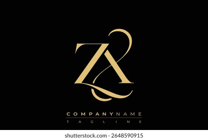 ZX Abstract Creative Jewelry Logo. A stylish logo featuring golden monogram initials in an elegant and modern typography, perfect for branding