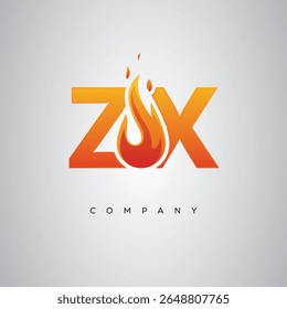 ZX Creative Fire Letter Logo Design