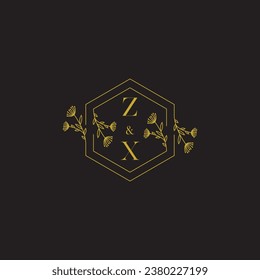 ZX elegante logo inicial de boda en un diseño profesional de alta calidad que se imprimirá en cualquier medio impreso