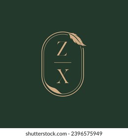 ZX feather concept wedding monogram logo design ideas as inspiration