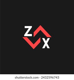 ZX Initial Construction Real Estate Home Logo Design Vector