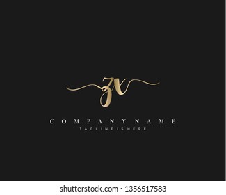 ZX initial handwriting logo template vector