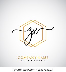 ZX Initial Handwriting logo template vector