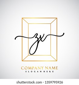ZX Initial Handwriting logo template vector