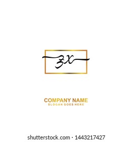 ZX Initial handwriting logo template vector