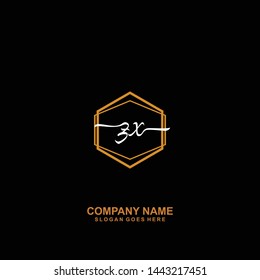 ZX Initial handwriting logo template vector