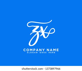 ZX Initial Handwriting Logo Vector