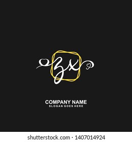 ZX Initial handwriting logo vector