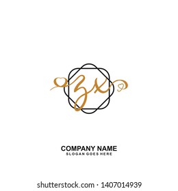 ZX Initial handwriting logo vector
